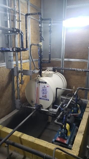 Filtro coalescedor com manômetros e válvulas solenoides de segurança